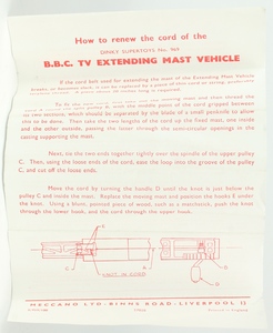 Dinky 969 bbc tv extending mast x7284