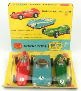 Corgi gift set 5 british racing cars yy53