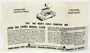 Corgi 340 hillman imp monte carlo yy2573