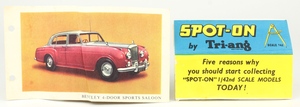 Spot on 102 bentley saloon yy8833