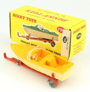 Dinky toys 796 healey sports boat trailer yy9701