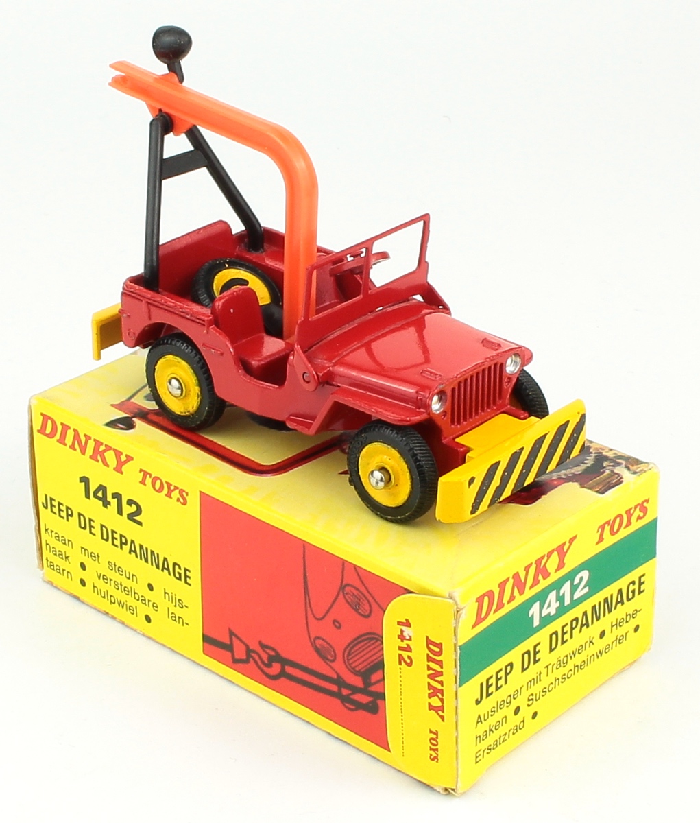Potence De Dépannage Avec Projecteur Pour Jeep Dinky 1412 - Échelle 1:43, Rouge, Occasion