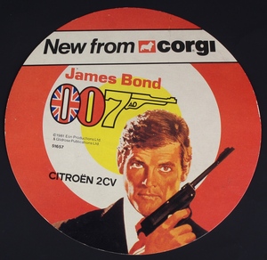 Corgi james bond circular display card