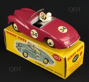 Dinky Toys 107 Sunbeam Alpine Red Sports empty Reproduction box