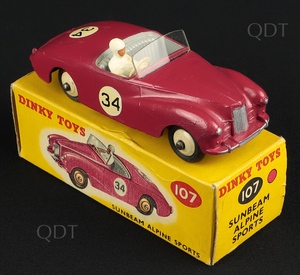Dinky Toys 107 Sunbeam Alpine Red Sports empty Reproduction box
