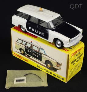 JH503 DINKY TOYS France #1429 1:43 Peugeot 404 Break Police - épave E/- EUR 18,70 - FR
