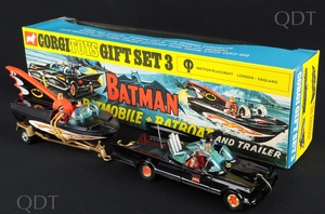 Corgi toys gift set 3 batmobile batboat batman bb686