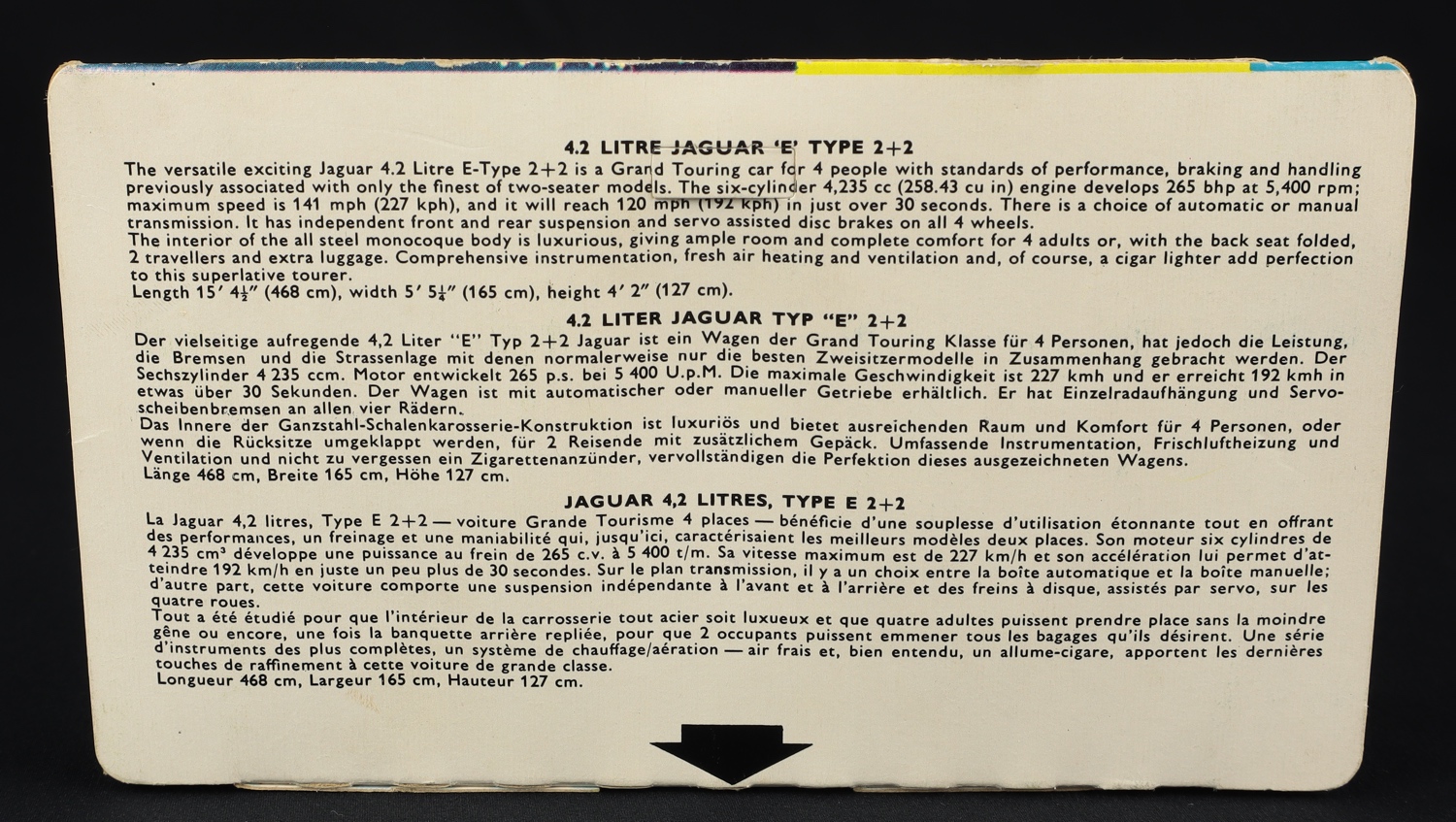 Miniature Corgi Jaguar Type E 4.2 2+2 – Rouge, échelle 1/43, Année 1963, Occasion (sans Boîte)