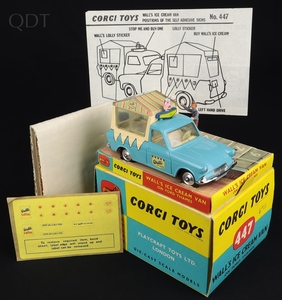 Corgi Toys 9cm Long Original Diecast 447 - Wall's Ice Cream Van On Ford  Thames