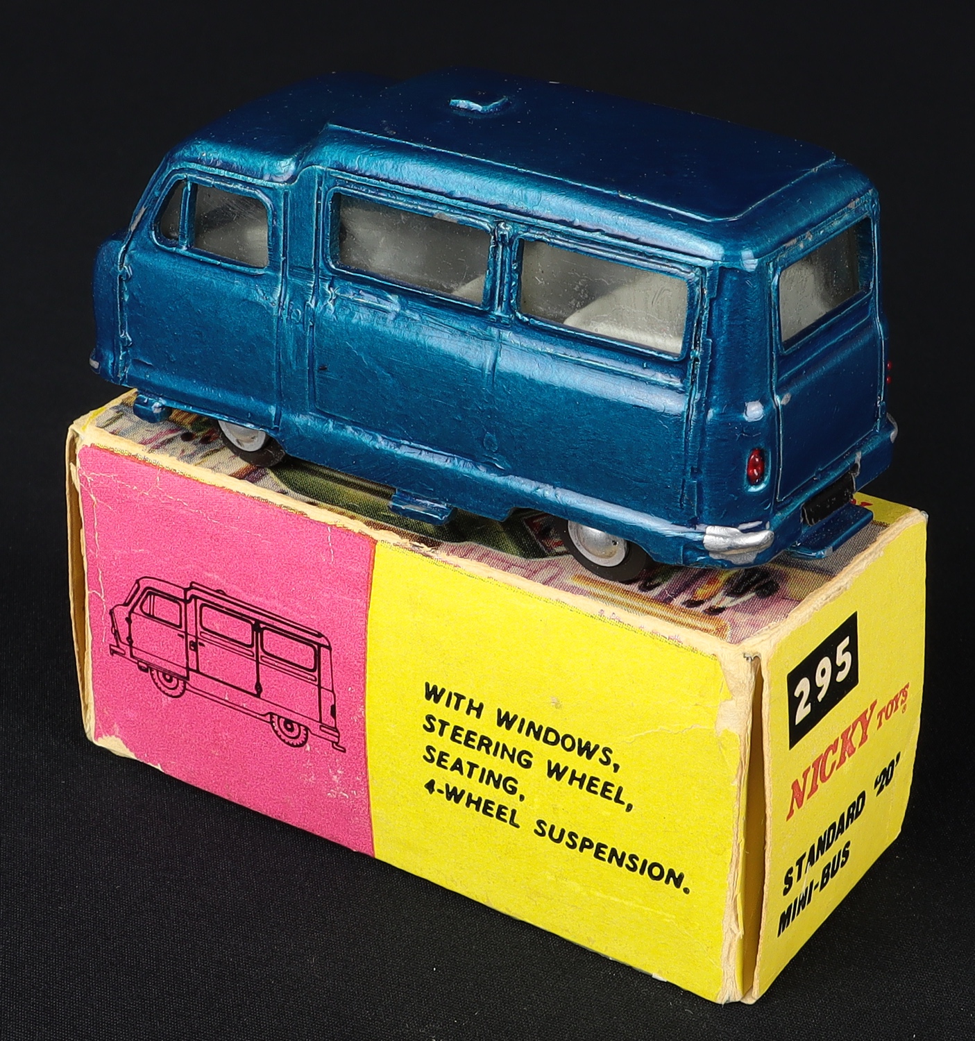 Dinky Toys 295 – Standard ‘20’ Atlas Mini-Bus – Rare Couleur Framboise, Avec Boîte
