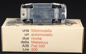 Mebetoys models a36 fiat 500 launch box 1965 dd502 base