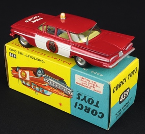 Corgi Toys  439 Chevrolet Fire Chief empty Reproduction  Box 