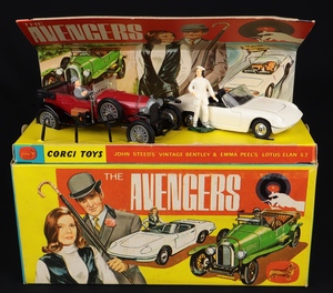 Corgi toys gift set 40 avengers steed bentley lotus emma peel ee78 front