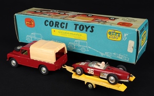 Corgi toys gift set 17 landrover ferrari racing car trailer ee150 back