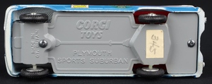 Corgi toys 443 plymouth us mail ee438 base