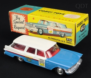 Corgi toys 443 plymouth us mail ee438 front
