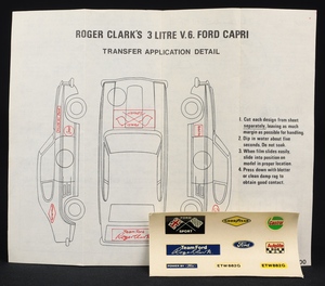 Corgi toys 303 roger clark's ford capri e478 transfers