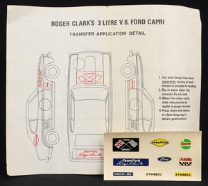 Corgi toys 303 roger clark's ford capri ee479 transfers