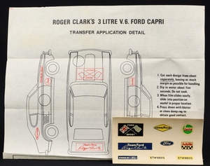 Corgi toys 303 roger clark's capri ee523 leaflet
