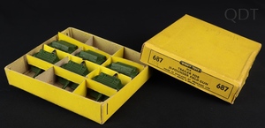 Trade box dinky toys 687 military trailer ee763 front