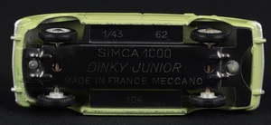 French dinky junior 104 simca 1000 ee809 base