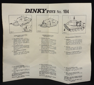 Dinky toys 104 spectrum pursuit vehicle ee997 leaflet