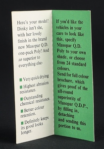 Dinky toys 274 mason paints van ff63 booklet