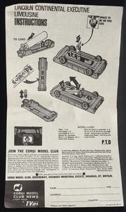 Corgi toys 262 lincoln continental ff149 instructions