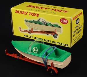 Dinky toys 796 healey sports boat trailer ff492 back