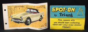 Spot on models 191 sunbeam alpine convertible ff573 picture card