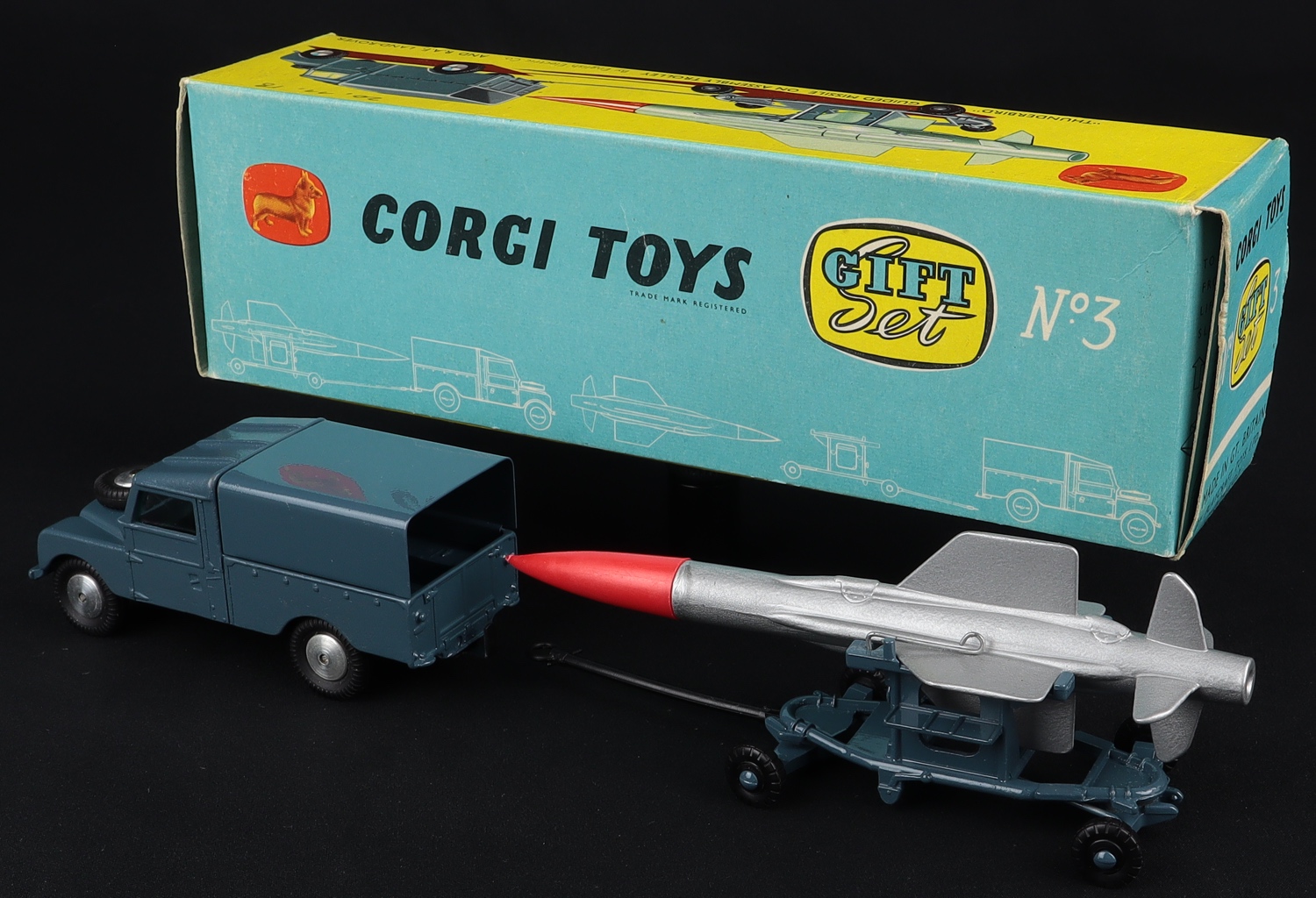 Corgi Gift Set 3 Thunderbird Guided Missile On Assembly Trolley R A corgi-gift-set-3-thunderbird-guided-missile-on-assembly-trolley-r-a