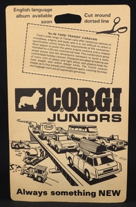 Corgi juniors 40 ford transit caravan ff727 back