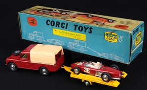 Corgi gift set 17 landrover ferrari racing car trailer ff791 back