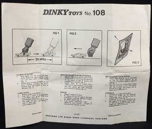 Dinky toys 108 sam's car gg165 leaflet