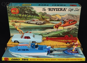 Corgi toys gift set 31 riviera boat trailer water skier gg227 front