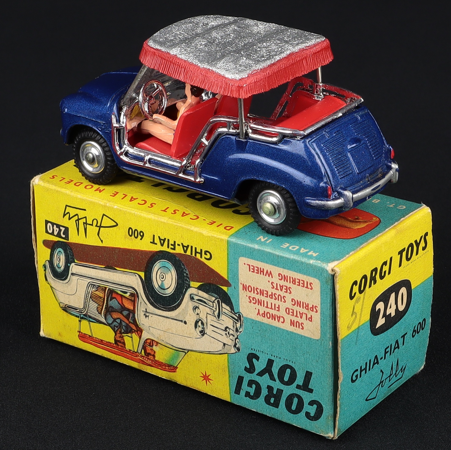 Fiat 600 Jolly Corgi Toys 240 - Miniature Voiture époque (Occasion)