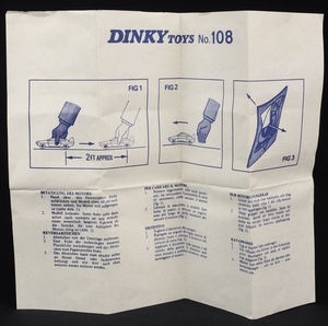 Dinky toys 108 sam's car gg752 leaflet