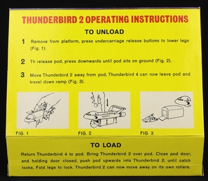 Dinky toys 101 thunderbird 2 gg965 plinth back