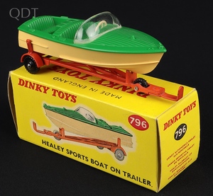 Dinky toys 796 healey sports boat trailer jj101 front