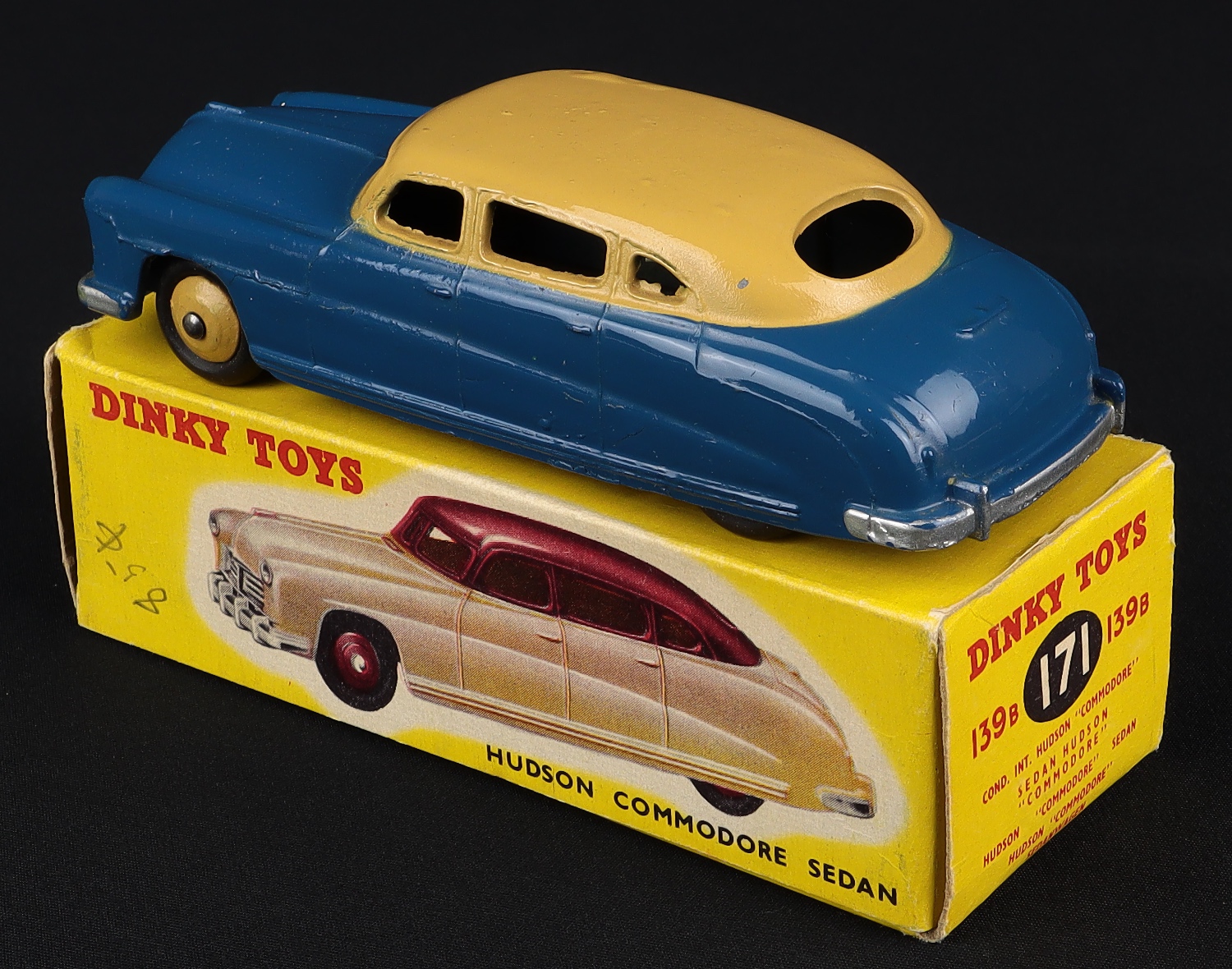 Dinky Toys GB N°171 – Hudson Sedan Commodore – Jaune – 1/43 – Occasion