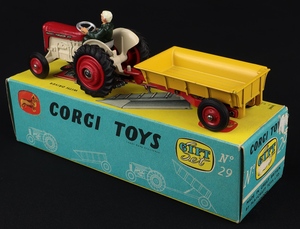 Corgi toys gift set 29 massey tractor trailer jj171 back