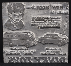 Dinky toys 1 printing plate jj184 front
