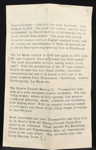 Corgi toys 1126 ecurie ecosse racing car transporter jj242 leaflet 1