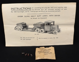 Britains 1641 mechanical transport air force equpment jj260 instructions
