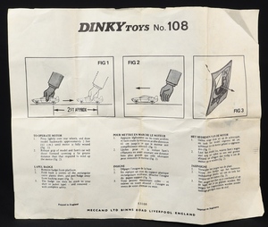 Dinky toys 108 sam's car jj280 leaflet