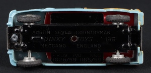 Dinky toys 199 austin seven countryman jj307 base