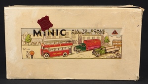 Tri ang minic 61m double decker bus green bovril jj323 box