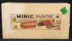 Tri ang minic 61m double decker bus green bovril jj323 box 1