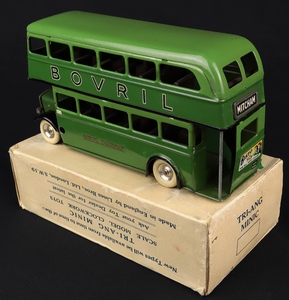 Tri ang minic 61m double decker bus green bovril jj323 back