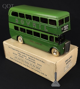 Tri ang minic 61m double decker bus green bovril jj323 front